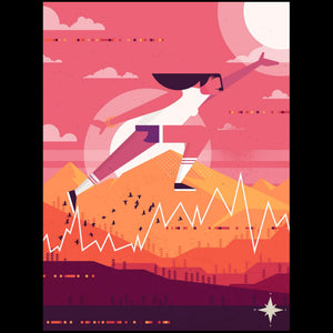 Minimalist Running Poster, Connected Running Art Print, Runner Wall Art Decor, Running Poster for Room Decor, Gift For Runner