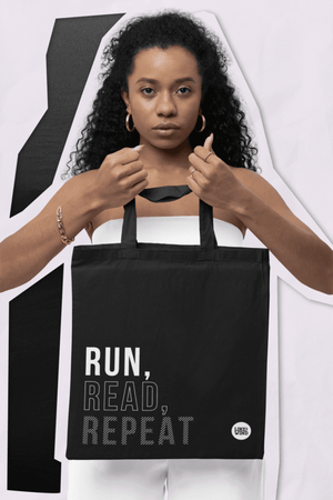Run, Read, Repeat – Premium Tote Bag, Always a Runner Premium Tote Bag, Cute Reusable Grocery Bag, Perfect as Lunch Tote, Best Gift for Women, Premium Durable Tote Bag
